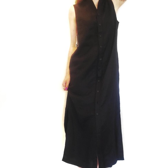 Jennifer Moore | Black Linen Classic Dress NWT 12 - Picture 1 of 9